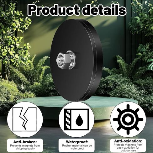 16 Pack Rubber Coated Magnets, Neodymium Magnet Base with M5 Magnetic Assembly Base, Strong Mounting Stud Magnet Black Rare Earth Magnets for Light Bar Mirror Camera Tool (1.69 Inch) in Saudi Arabia