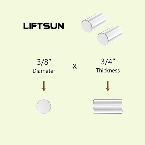 Heavy Duty Neodymium Cylinder Magnets - N42, 3/8" D x 3/4" H - 15 Pack, Super Powerful Rare Earth Magnets for Fridge, DIY, Building, Scientific, Craft, Office 0.375" Dia x 0.75" Thick Magnet in Kuwait