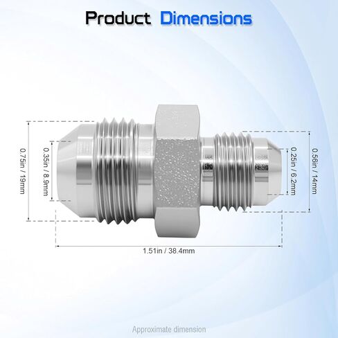 Hydraulic Hose Connector SAE J514 Standard 1/2" Male JIC 37° Flare × 3/8" Male JIC Flared Straight Tube Joints Adapter Fitting 2403-08-06 Carbon Steel (2 PACK) in Kuwait