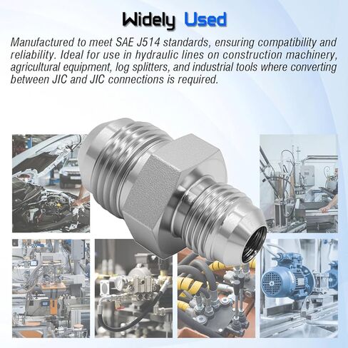 Hydraulic Hose Connector SAE J514 Standard 1/2" Male JIC 37° Flare × 3/8" Male JIC Flared Straight Tube Joints Adapter Fitting 2403-08-06 Carbon Steel (2 PACK) in Kuwait