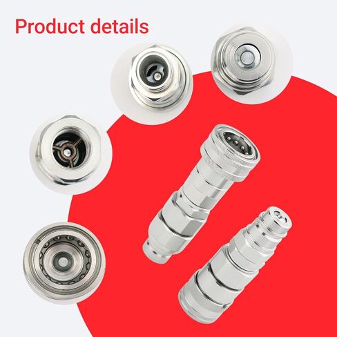 1/2 "وجه مسطح بايونير ستايل هيدروليكي سريع التوصيل ISO16028 إلى Ag ISO5675 مع غطاء غبار in Kuwait