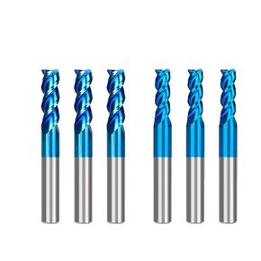 6 قطع كربيد نهاية قاطعة الطاحونة 3 الناي راوتر بت نانو الأزرق طلاء الألومنيوم قطع طحن أداة معدنية in Kuwait