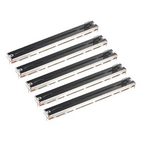 MECCANIXITY 5 قطع مستقيمة مزدوجة خطية منزلق الجهد 8 دبوس B10Kx2 128 مم (L) 100 مم سفر 8 × 8 مم مقبض ترويسة مقاومات متغيرة خلاط مقياس الجهد الإلكتروني لضبط التعتيم in Kuwait