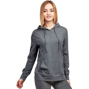 Women's Pullover Cotton Light Hoodie Sweater (M, Charcoal) in Kuwait