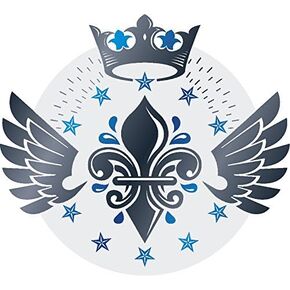 ملصق لاصق من الفينيل رائع باللون الأزرق الملكي المتدرج على شكل تاج الجناح (عرض 12 بوصة، #6) in Kuwait