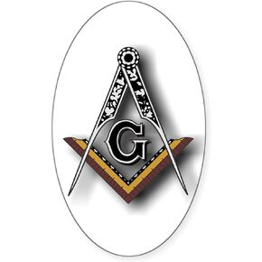 ملصق ممتص الصدمات للسيارة على شكل مربع ماسوني وبوصلة بيضاوية من CafePress in Kuwait