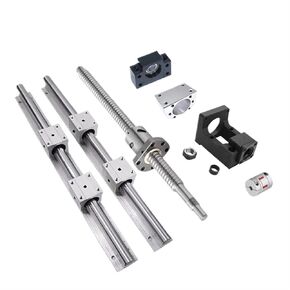 المسمار الكرة المسمار الفولاذ المقاوم للصدأ SBR16 100-1000 مللي متر دليل خطي Ballscrew SFU1605 الكرة المسمار BF12 + HM12-57 C7 خطي دعم السكك الحديدية (100 مللي متر) in Kuwait