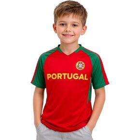 Just 4 Kicks Kids Portugal Short Sleeve Shirt - Youth Sizes - Portugal Performance Jersey in Kuwait