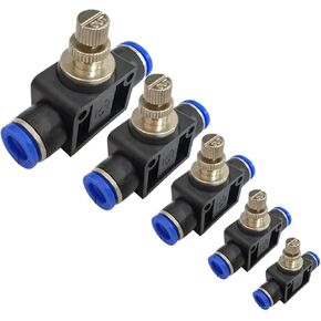 6PCS LSA Pneumatic Fittings Adjustable Flow Control Valve Speed Air Pressure Regulator Valves Throttle Quick Release Fitting(LSA6 (6PCS A Lot)) in Saudi Arabia