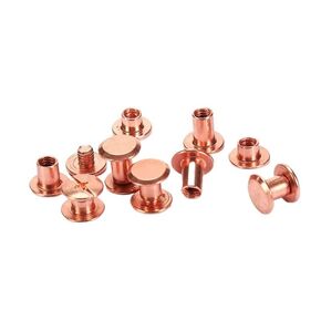10pcs Rose Gold Binding Screws Nails Long Studs Rivets Leather Craft Hardware Accessories Rod Length 4~50mm(25mm) in Kuwait