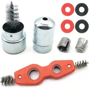 8pcs Set Battery Terminal Cleaner Kit, 4 in 1 Copper Pipe Cleaner & Battery Terminal Brush & 4pcs Fiber Washers & 2pcs Lead Shims in Kuwait