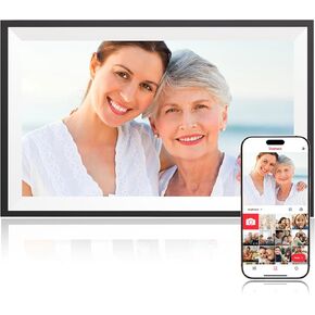 إطار صورة رقمي FRAMEO - إطار صور رقمي مقاس 15.6 بوصة مع شاشة لمس IPS 1920 * 1080 IPS بدقة FHD، وحدة تخزين مدمجة بسعة 32 جيجابايت، مثبتة على الحائط، إطار رقمي لمشاركة الصور ومقاطع الفيديو عبر تطبيق مجاني in Kuwait