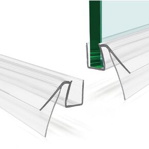 Bathroom Shower Glass Door Bottom Seal Strips, Length 39 Inch 2PCS Transparent PVC Door Bottom Seall Strips for 5/16" (8mm) -3/8"(10mm) Thick Framless Glass Panel in Kuwait