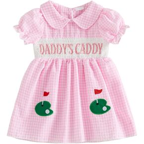 Toddler Baby Girl Golf Outfit Golf Embroidery Short Sleeve Golf Polo Dress Tennis A-Line Dress Sprots Summer Clothes in Kuwait
