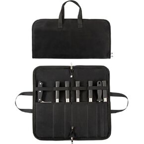 Knife Roll,Heavy Duty Knife Bag,Waxed Canvas knife Case with 4 Slots for Knives & Kitchen Tools,Chef Knife Bag with Handle.Portable Knife Roll Bag for Stroage Home Traveling Camping.Case Knives Pouch in Kuwait