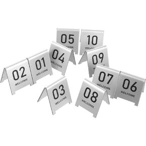 ULTECHNOVO 10pcs Shaped Table Number Markers Reusable Acrylic Signs for Restaurants Cafes and Events Compact Dual-sided Design for Efficient Table Management in Kuwait