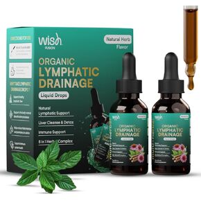Organic Lymphatic Drainage 2 Pack Liquid Drops Lymphatic Support Drops for Liver Cleanse Detox with Echinacea, Mullein, Burdock Root & Dandelion Lymphatic Drainage Supplements for Adults in Saudi Arabia