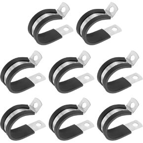 PATIKIL 2-1/2 Inch Cable Clamp, 8 Pack 304 Stainless Steel Rubber Cushioned Insulated Pipe Metal Clamp for Tube Pipe Hose Cable Wire Cord Installation in Saudi Arabia
