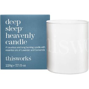 This Works Deep Sleep Heavenly Candle, 220 g - Luxury Candle Enriched with Essential Oils of Lavender, Camomile and Vetivert - Hand Poured Scented Candle with a 40hr Burn Time for a Calming Experience in Kuwait