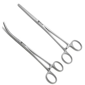 Macs Pean Forceps Set of 2 – 6.25 Inch Straight & Curved Hemostat Clamps – Stainless Steel Locking Tools with Serrated Jaws for Multi-Purpose Use (Curved) in Saudi Arabia