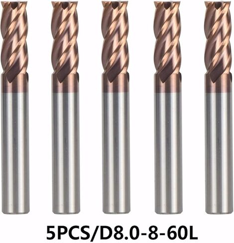 نهاية مطحنة مجموعات التنغستن الصلب المطاحن قطر 8 مللي متر 4 الناي بالارض رئيس طحن القواطع 5 قطعة/الوحدة D8-8-60 in Kuwait