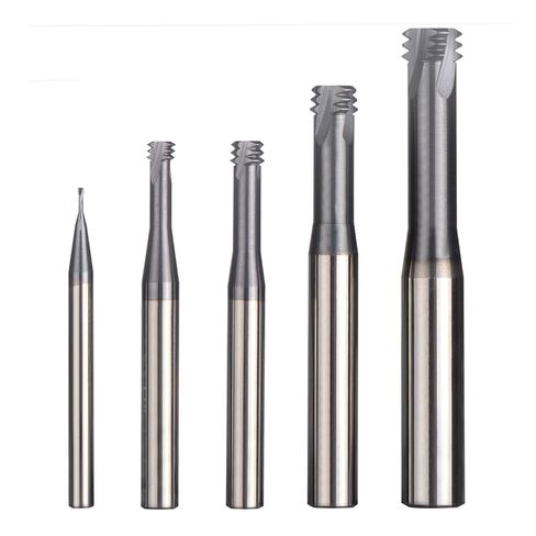 1 قطعة لقم الطحن قواطع حلزونية من سبائك الكربيد 3 مطلية بالأسنان M1.0 - M12 مطاحن نهاية الخيط CNC بت مطحنة مسطحة أداة قطع الخيوط لمتري ISO (TRT M3x0.5 H4) in Kuwait