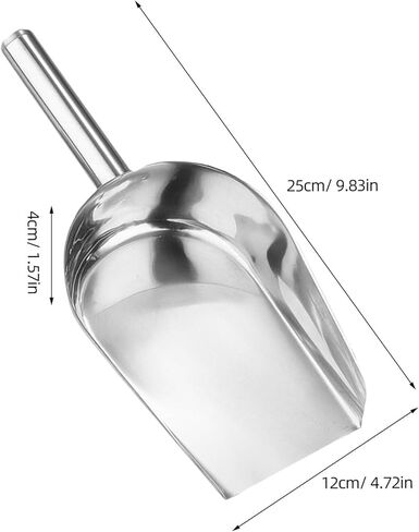 Stainless Steel Ice Cube Shovel 9.84In Flat Bottom Food Scoop for Kitchen Bar Beans Flour Candy Multipurpose Small Metal Shovel in Saudi Arabia