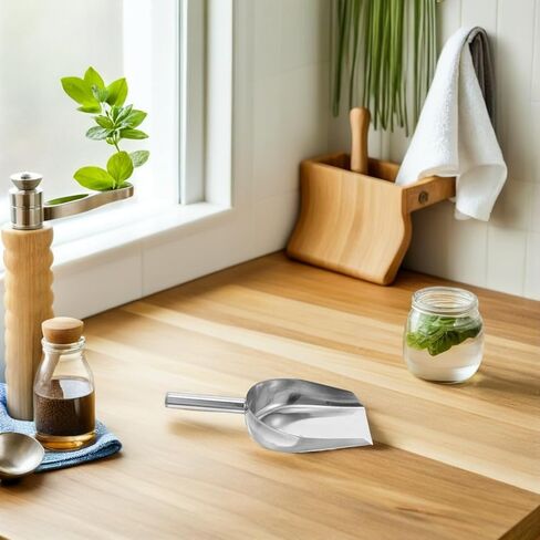 Stainless Steel Ice Cube Shovel 9.84In Flat Bottom Food Scoop for Kitchen Bar Beans Flour Candy Multipurpose Small Metal Shovel in Saudi Arabia