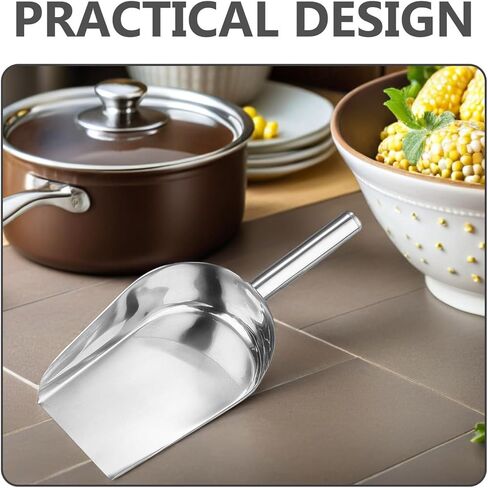 Stainless Steel Ice Cube Shovel 9.84In Flat Bottom Food Scoop for Kitchen Bar Beans Flour Candy Multipurpose Small Metal Shovel in Saudi Arabia