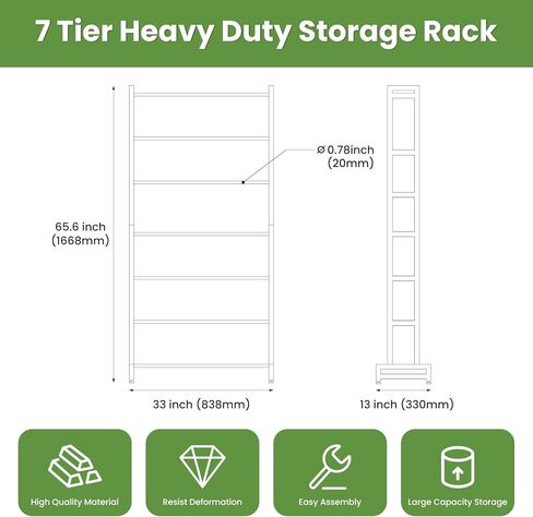 3D Printer Filament Rack, 7-Tier Heavy Duty Filament Storage Shelf, Reinforced Steel Organizer for PLA PETG ABS TPU Spools, Adjustable for 200g–5kg Filaments, Ideal for Print Farm, Maker Space, Lab in Kuwait