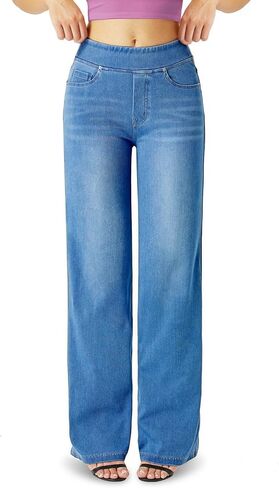 Wide Leg Jeans Woman，High Waisted Straight Leg Jeans Baggy Loose Boyfried Denim Pants Dark Blue in Saudi Arabia