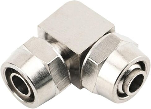 1pcs Pneumatic copper quick screw four-way PV/PZA- 4/6/8/10/12mm copper nickel-plated lock nut pipe connector(18) in Saudi Arabia