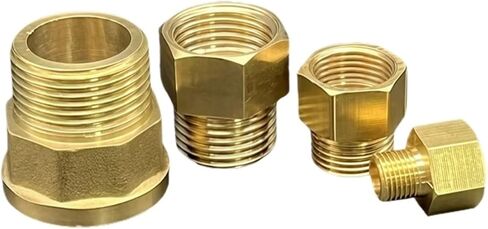 1pcs Brass Pipe Fitting Hex Coupling Coupler, Female/Male Left Hand British Standard Pipe Thread 3/8" 1/2", Fast Connector(Male RH-LH 1l2) in Saudi Arabia