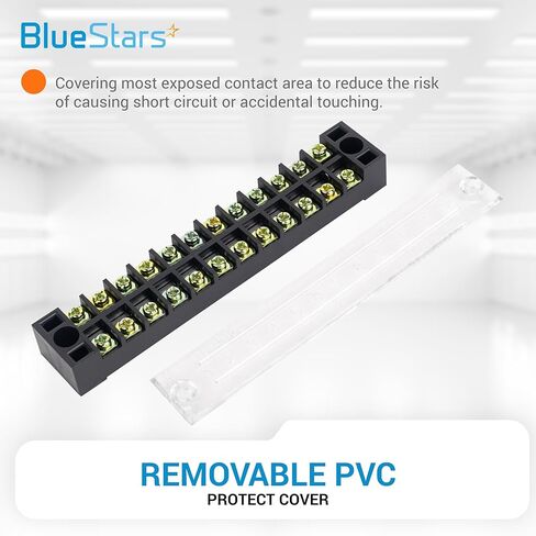 BlueStars 5 Packs 12 Positions Terminal Strip Blocks 600V 15A with Cover and 10 Packs 400V 15A 12 Positions Pre-Insulated Terminals Barrier Strip Used for Home Electrical Project in Saudi Arabia