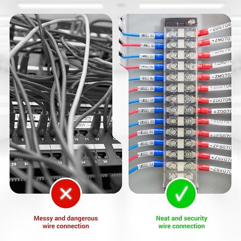 BlueStars 5 Packs 12 Positions Terminal Strip Blocks 600V 15A with Cover and 10 Packs 400V 15A 12 Positions Pre-Insulated Terminals Barrier Strip Used for Home Electrical Project in Saudi Arabia
