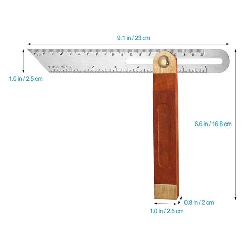 Sliding T-Bevel Angle Ruler Stainless Steel with Hardwood Handle 9.84 Inch Adjustable Angle Gauge T-Square for Woodworking and Machinist Use in Saudi Arabia