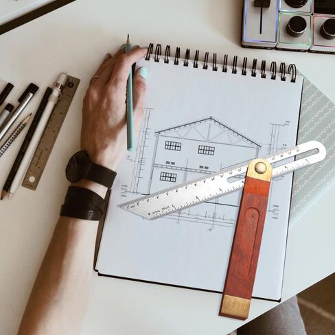 Sliding T-Bevel Angle Ruler Stainless Steel with Hardwood Handle 9.84 Inch Adjustable Angle Gauge T-Square for Woodworking and Machinist Use in Saudi Arabia