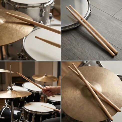 2 Pairs Drum Sticks, 5A Drum Sticks Maple Drumsticks for Electronic Drums set, Non-Slip Grip, Wood Tip for Acoustic Drums or Adults Percussion Drumsticks for Beginner (32CM) in Saudi Arabia