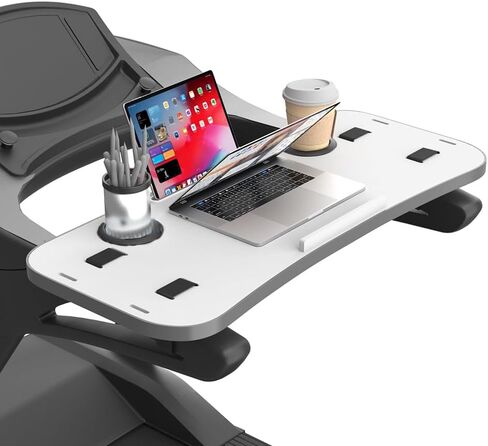 Treadmill Desk Attachment with Large Laptop Platform, Universal Ergonomic Workstation for Laptops/Tablets, Fits Treadmill Handlebars Up to 36 Inches, White in Kuwait