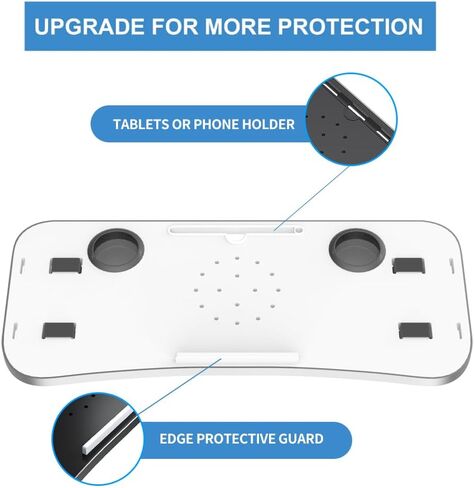 Treadmill Desk Attachment with Large Laptop Platform, Universal Ergonomic Workstation for Laptops/Tablets, Fits Treadmill Handlebars Up to 36 Inches, White in Kuwait