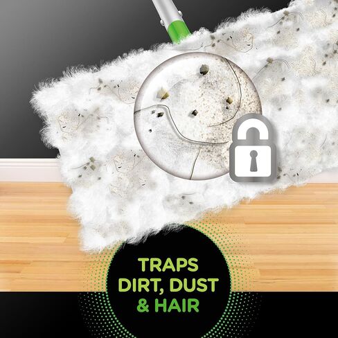 Swiffer Sweep + Mop, Dry Pads Refill, Floor Cleaner for Dirt, Dust, Hair, Cleaning Cloths for Mopping Home, Bathroom, Kitchen, All Purpose Multi-Surface Floor Wipes, Heavy Duty, Gain, 40ct in Kuwait