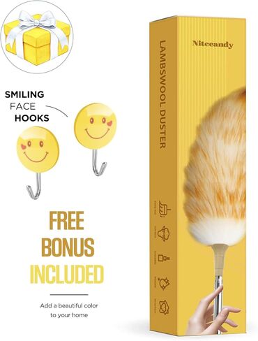 منفضة صوف امبسوول قابلة للتمديد 30-100 بوصة، منفضة غبار بمقبض طويل من الفولاذ المقاوم للصدأ، منفضة ريش طبيعية لتنظيف الأسقف العالية، المراوح، أرفف الكتب، الداخلية، السيارات، بني in Kuwait