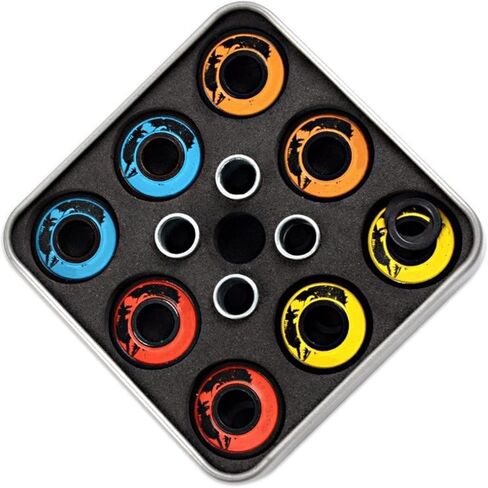 40PCS/5 Sets 608 2RS 7 Beads Skateboard Bearings 8x22x7mm Chrome Steel Bearing Black Titanium in Saudi Arabia