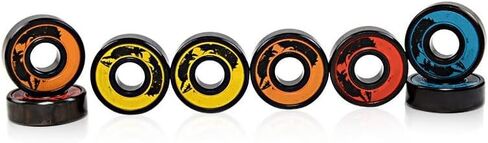 40PCS/5 Sets 608 2RS 7 Beads Skateboard Bearings 8x22x7mm Chrome Steel Bearing Black Titanium in Saudi Arabia