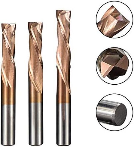 1 قطعة 2 المزامير كربيد CNC نهاية مطحنة حتى أسفل القاطع 3.175/4 /5/6 /8 /10 مللي متر عرقوب CNC راوتر بت TiCN المغلفة ضغط قاطعة المطحنة in Kuwait