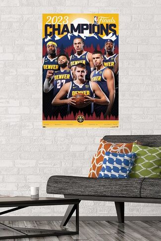 Trends International NBA Denver Nuggets - 2023 NBA Finals Champions Wall Poster, 34L x 22.4W, Premium Unframed Version in Saudi Arabia