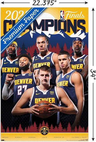 Trends International NBA Denver Nuggets - 2023 NBA Finals Champions Wall Poster, 34L x 22.4W, Premium Unframed Version in Saudi Arabia