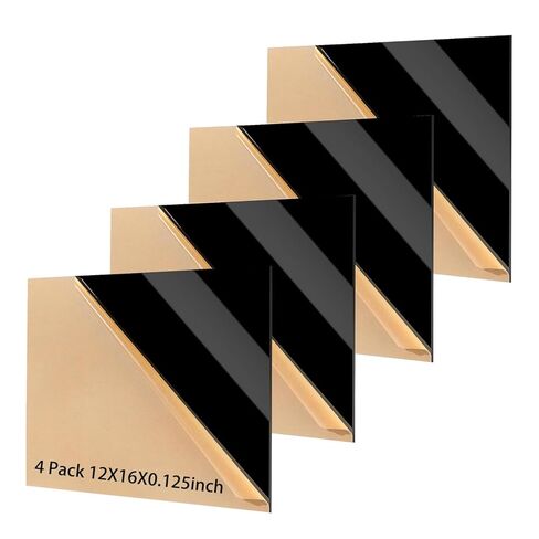 Black Acrylic Sheet, 4 Pack 1/8'' Thick(3mm) 12x16 Inch Cast Plexiglass Sheet, Black Acrylic Board with Protective Paper for Laser Engraving & Cutting, Crafting, Signs, DIY Display (4, 12"X16") 1 in Saudi Arabia