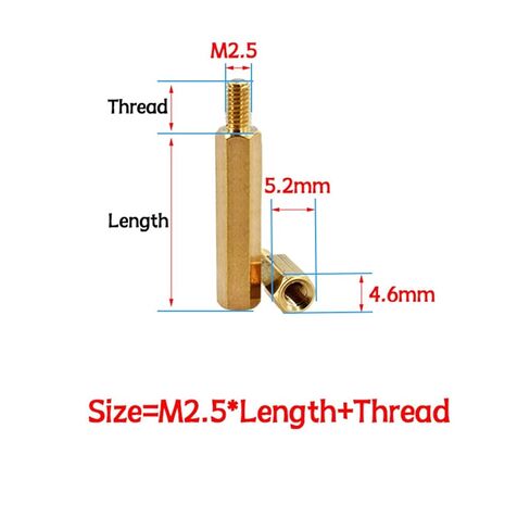 M2.5 Hex Brass Board Rack Stud Spacers Threaded Motherboard Standoffs Male-Female PCB Support Spacing Screw Bolt Pillars Columns(14mm(20pcs)) in Saudi Arabia