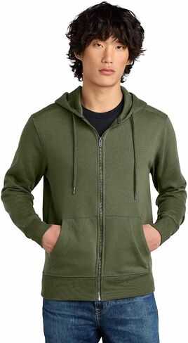 District Perfect Weight Fleece Full-Zip Hoodie DT1103 L Jet Black in Saudi Arabia